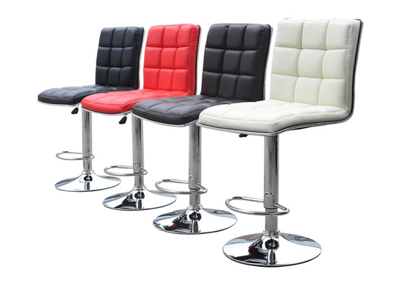 Comfortable Leather Adjustable Bar Chair Stools With High Backrest