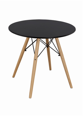 Smooth MDF Top High Round Folding Modern Bar Table Set Strong Bench Wood Eiffel Shape Leg