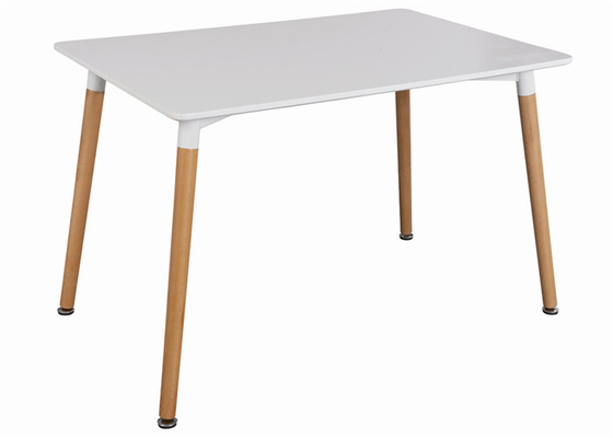 High Gloss MDF Rectangular Bar Table With Four Simple Wood Leg