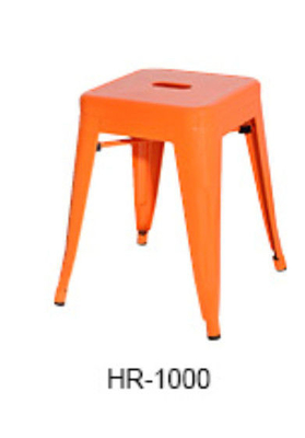 Fashion European Square Metal Tolix Chairs , Orange Bar Chair W38.7*D38.7*H45