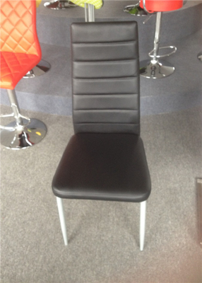 White Color Fabric Covered Dining Chairs With Four Iron Legs W43 * D58 * H46cm