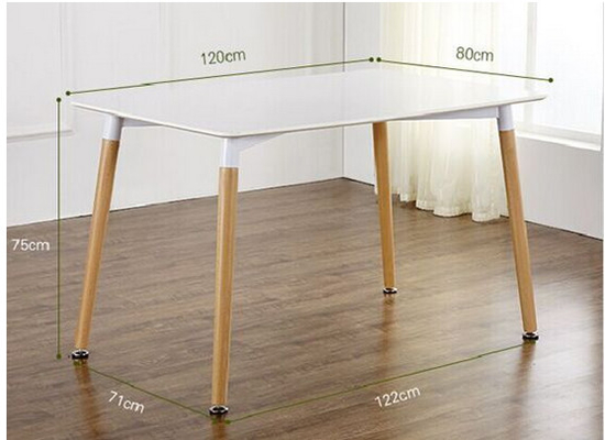 High Gloss MDF Rectangular Bar Table With Four Simple Wood Leg
