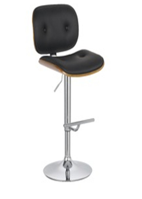 Modern Design Bent Wood And Metal Bar Stools With Backs Swivel Style