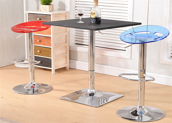 Silver Grey Plastic Acrylic Bar Stools With Chrome Base , Acrylic Counter Stools