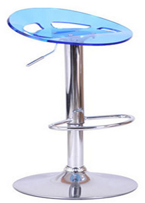 Silver Grey Plastic Acrylic Bar Stools With Chrome Base , Acrylic Counter Stools