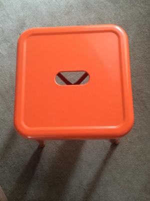 Fashion European Square Metal Tolix Chairs , Orange Bar Chair W38.7*D38.7*H45