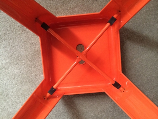 Fashion European Square Metal Tolix Chairs , Orange Bar Chair W38.7*D38.7*H45