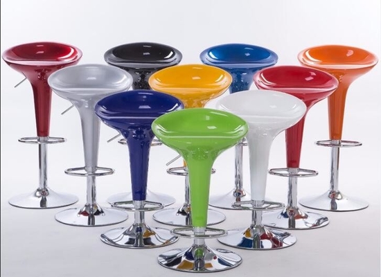 360 Degree swivel adjustable bar stools , Plastic bar furniture W43.5*D38*H69-86cm