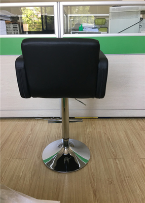 360 Degree swivel PU Bar Stools H-303AR , 415mm chrome base , T shape footrest