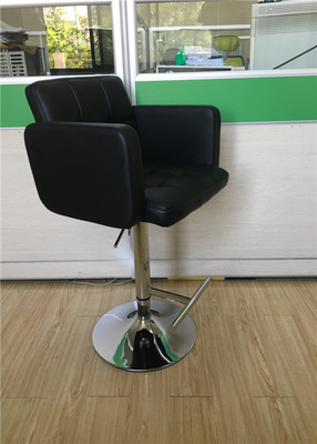 360 Degree swivel PU Bar Stools H-303AR , 415mm chrome base , T shape footrest