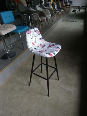 Fabric seat / Wood and Metal Bar Stool /Morden Commercial Cheap Used Chair HR-912