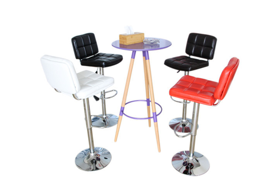 Upholstered Bar Stools With Backs , 330L Gas Lift Bar Stools Indoor Application