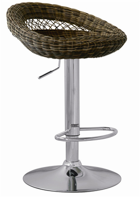 Outdoor Furniture Rattan Bar Stools Adjustable Height SGS Standard